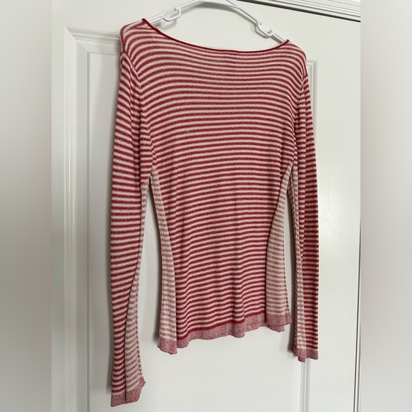 J.Jill red and white striped pullover sweater size small - Picture 4 of 4